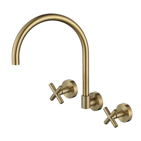 RYK007BM – Ryker Wall Sink Set 1/4 Turn – Brushed Bronze