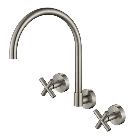 RYK007BN – Ryker Wall Sink Set 1/4 Turn – Brushed Nickel