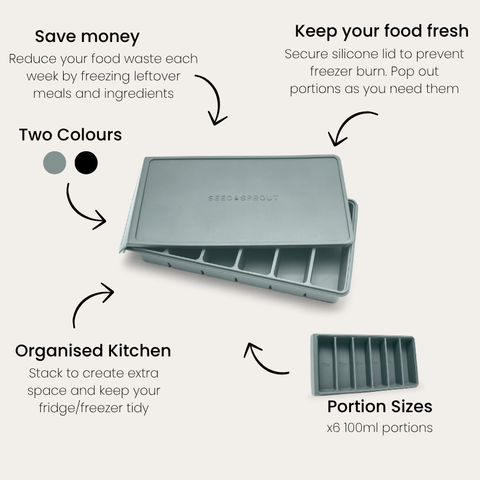 6 Portion Silicone Freezer Tray Set