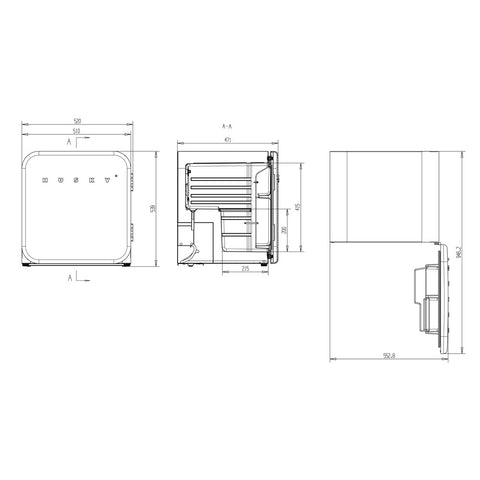 41L Retro Style Mini Bar Fridge in Black (HUSD-RETRO41-BK-AU.1)