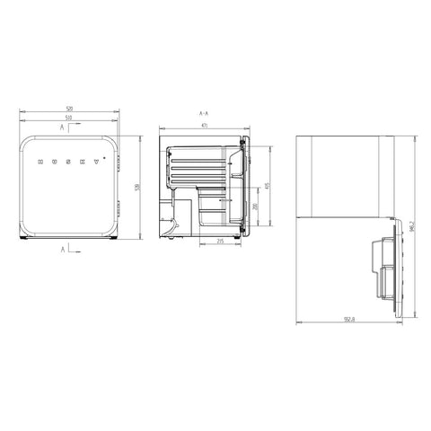 41L Retro Style Mini Bar Fridge in Red (HUSD-RETRO41-RD-AU.1)