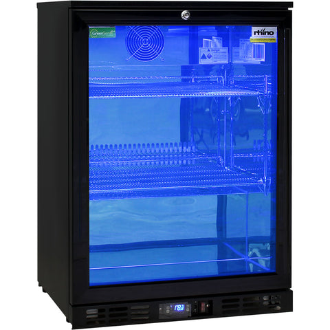 Rhino Night Club Commercial Multi Light Colored Black 1 Door Bar Fridge Left Hinged - Model SG1L-NC