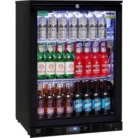 Rhino Night Club Commercial Multi Light Colored Black 1 Door Bar Fridge Left Hinged - Model SG1L-NC