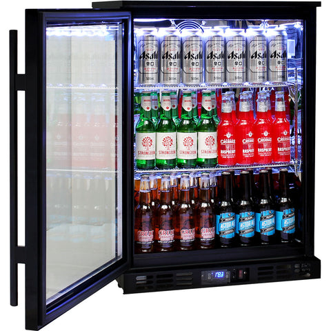 Rhino Night Club Commercial Multi Light Colored Black 1 Door Bar Fridge Left Hinged - Model SG1L-NC