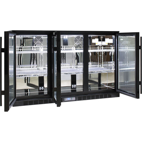 Commercial Glass 3 Door Under Bench Bar Fridge Energy Efficient With LG Compressor - Model SG3H-B: Easy to load up