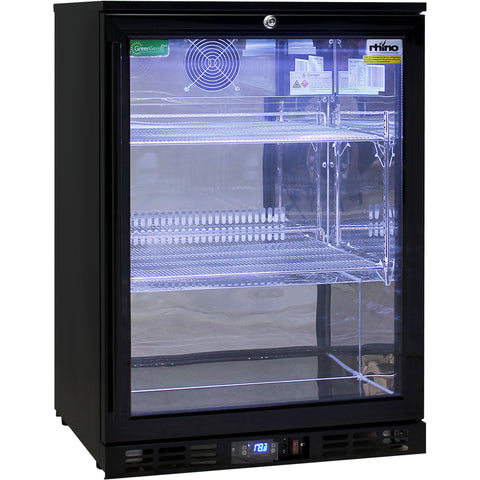 Rhino Night Club Commercial Multi Light Colored Black 1 Door Bar Fridge - Model SG1R-NC