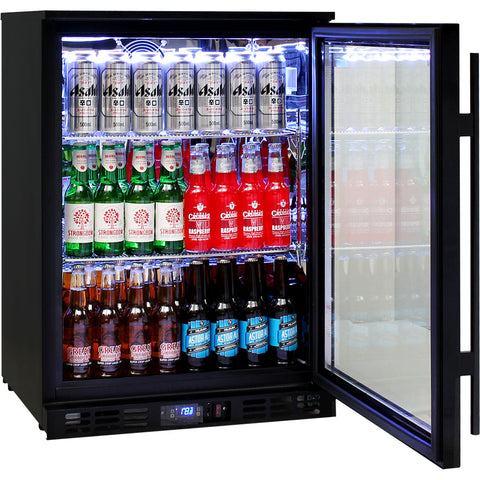 Rhino Night Club Commercial Multi Light Colored Black 1 Door Bar Fridge - Model SG1R-NC