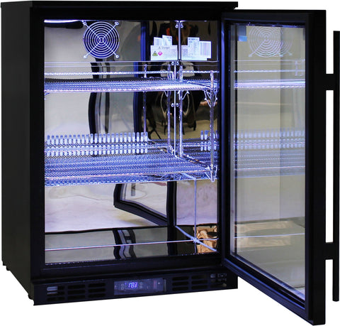 Rhino Night Club Commercial Multi Light Colored Black 1 Door Bar Fridge - Model SG1R-NC