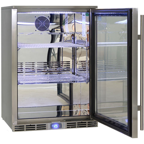 Outdoor Bar Fridge Keeping Beers Cold In 40°C Temperatures - Model GSP1H-SS: Shelves that won't topple