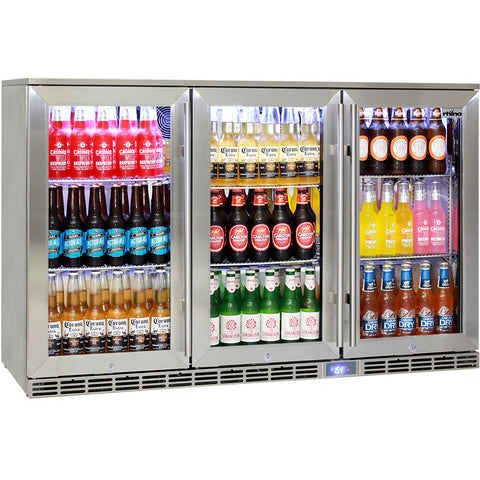 Rhino Glass 3 Door Alfresco Outdoor Bar Fridge All Stainless Energy Efficient Alfresco 330L - Model GSP3H-SS