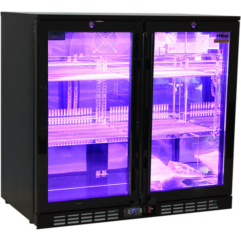 Rhino Night Club Quiet Running Multi LED Light Coloured Bar Fridge - Model SG2H-NQ