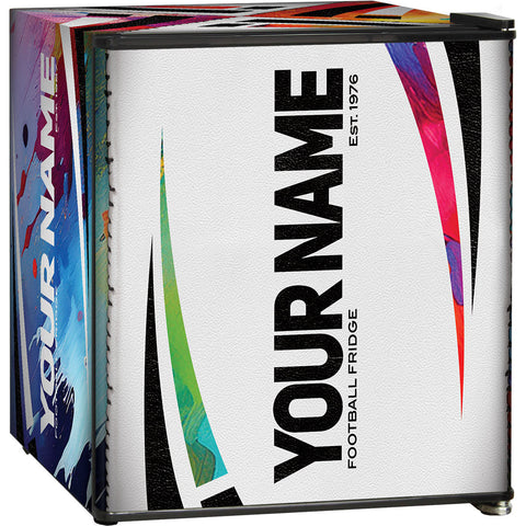 Rugby Design Mini Bar Fridge - 6 Colour Ways to Choose from - Add Your Own Name - Model BC46B2-RUGBY