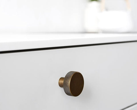Furnipart Simon Knob. Finish: Antique Brass. Diameter: 35mm