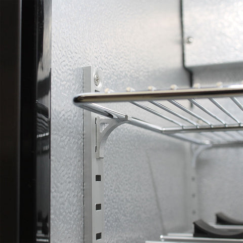 Schmick 304 Stainless Steel Bar Fridge Tropical Rated With Heated Glass and Triple Glazing - Model SK118L-SS: Shelves that move with you