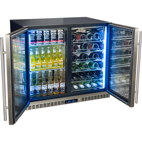 Schmick Under Bench Beer And Wine Dual Zone Bar Fridge - Model SK228D-HD