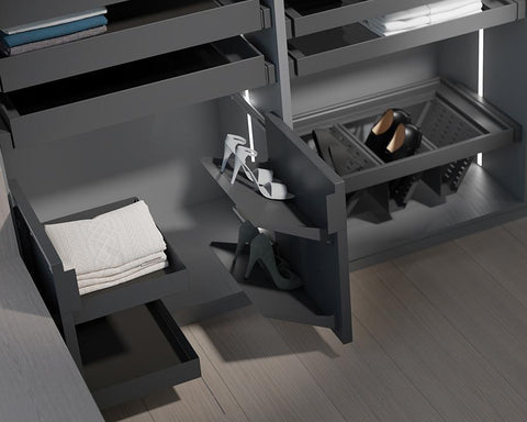 SIGE™ Kaos Wardrobe Line Pull-Out Shoe Rack Shelves. Includes 2 Shelves