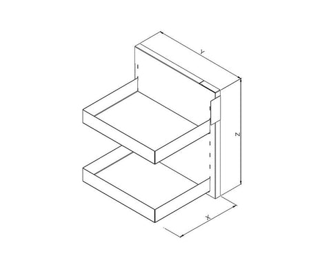 SIGE™ Kaos Wardrobe Line Pull-Out Shelves Mount