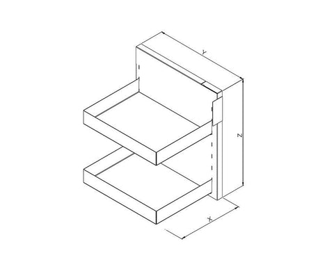 SIGE™ Kaos Wardrobe Line Pull-Out Hanging Shelves. Includes 2 Shelves