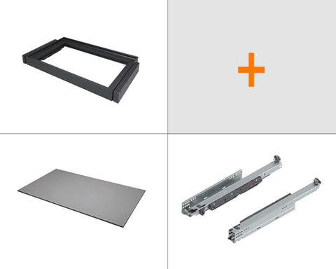 SIGE™ Kaos Wardrobe Line Glass Shelf Set Small Alpha Frame