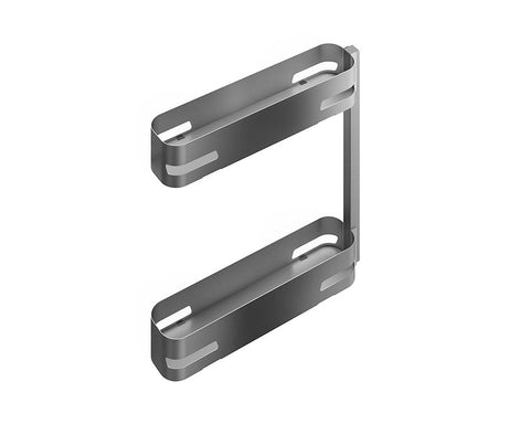 SIGE Materia Left Hand Side Mount Soft Close Bottle Rack in Orion Grey with Silver Grey base. For 150mm carcase. Width: 110mm. Depth: 500mm. Height: 520mm