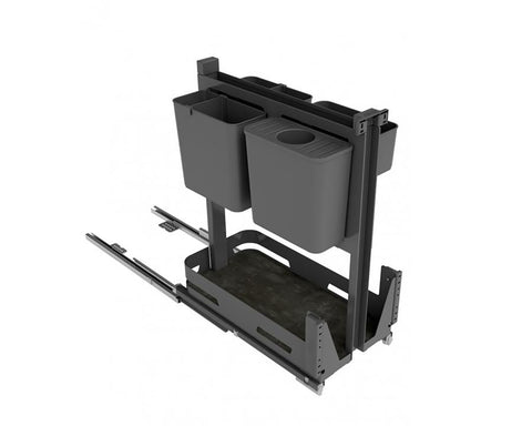 SIGE Materia Pull Out Organiser in Orion Grey to suit 300mm carcase. Width: 260mm. Depth: 495mm. Height: 574mm. Weight Capacity: 30kg