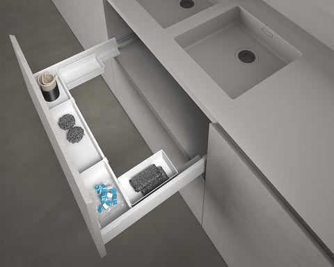 SIGE Metal Undersink Drawer in White to suit Blum LEGRABOX  drawers