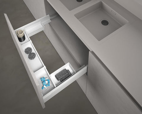 SIGE Metal Undersink Drawer in White to suit Blum TANDEMBOX drawers