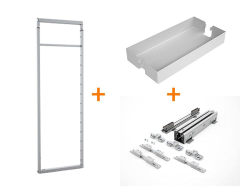 SIGE™ Pro Line Soft Close Pull Out Pantry to suit 400mm in White. Width: 350mm. Depth: 505mm. Height: 1880-2180mm
