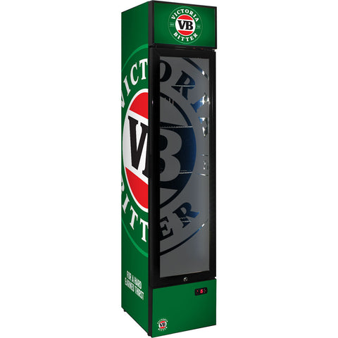 Victoria Bitter Branded Skinny Upright Bar Fridge - Model SS-P160-VB-V1