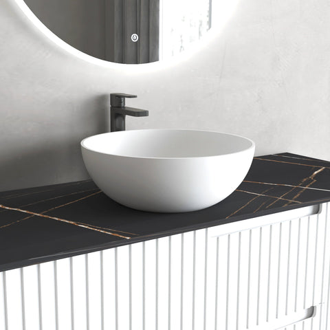 London Solid Surface Basin 390x390mm Matte White