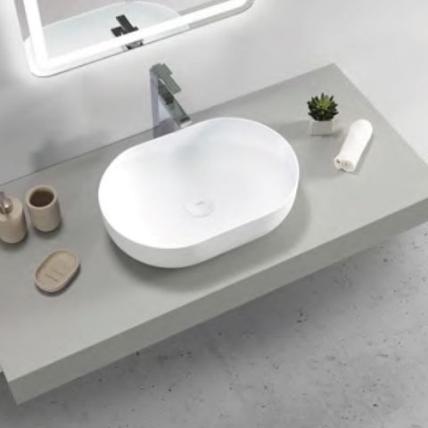 RECTANGULAR OVAL BASIN 580x350mm with Optional Mixer & Pop-Up