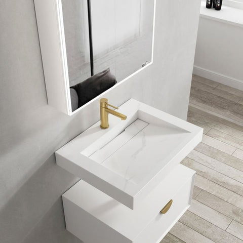 Tiara Wall Hung Vanity and Basin 600mm White
