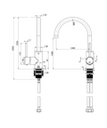 STRM003GM – Star Mini Basin/Kitchen Mixer – Gun Metal sketch