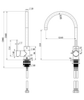 STRM004PB – Star Mini Kitchen Mixer – Polished Brass sketch