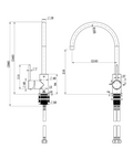 STRM003BK – Star Mini Kitchen Mixer – Matt Black sketch