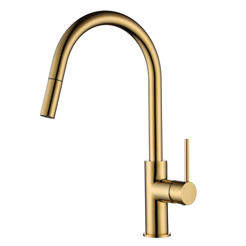 STRM005PB – Star Mini Pull-Out Kitchen Mixer – Polished Brass