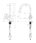 STRM005PB – Star Mini Pull-Out Kitchen Mixer – Polished Brass sketch
