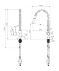 STRM006PB – Star Mini Spring Pull Out Kitchen Mixer – Polished Brass sketch