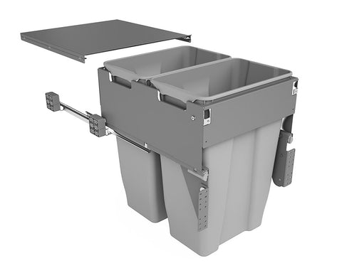 SIGE 70L (2x35L) Waste Bin in Orion Grey with SIGE drawer slides. Height: 570mm. Width: 468mm. Depth: 500mm. To suit 500mm cabinet