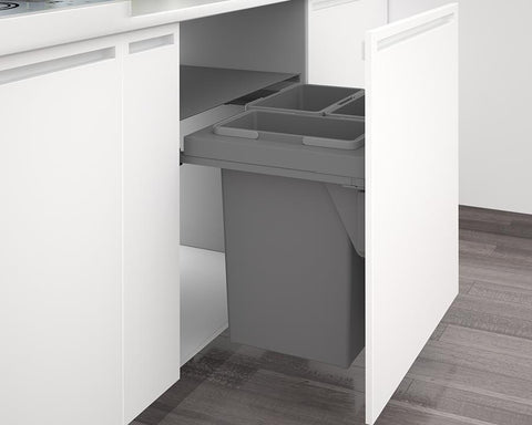 SIGE 105L (3 x 35L) Waste Bin in Orion Grey. Does not include runners. To suit Blum MOVENTO runners. Height: 550mm. Width: 768mm. Depth: 501mm. To suit 800mm cabinet
