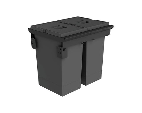 SIGE 48L (2 x 24L) Puro Waste Bin in Orion Grey. Overall carcase width: 450mm. To suit Blum TANDEMBOX antaro