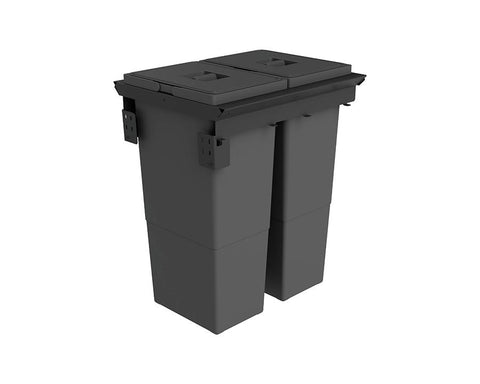 SIGE 64L (2 x 32L) Puro Waste Bin in Orion Grey. Overall carcase width: 450mm. To suit Blum TANDEMBOX antaro