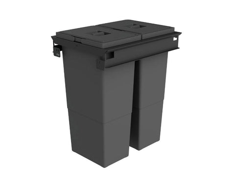 SIGE 64L (2 x 32L) Puro Waste Bin in Orion Grey. Overall carcase width: 450mm. To suit Blum MERIVOBOX