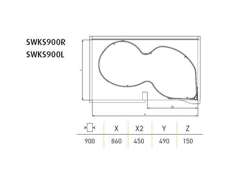 SIGE™ Kidney Shelves. For 900mm carcase
