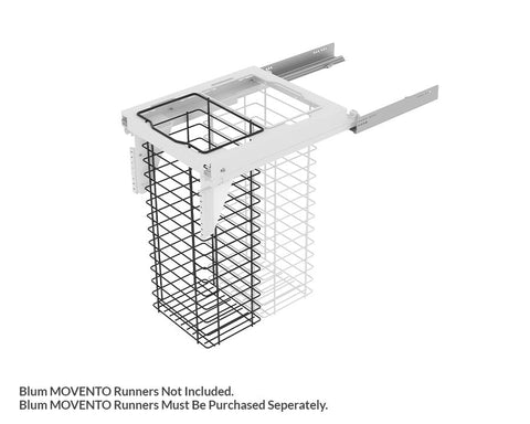SIGE™ Zone 60L (2 x 30L) Laundry Basket in White & Orion Grey for 450mm cabinet. Does not include runners. To suit Blum MOVENTO runners