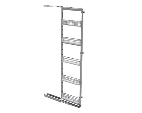 SIGE™ Pull Out 5 Soft Close Pantry. For 200mm carcase. Includes 80kg runners, brackets and 5 chrome baskets.