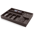 Night Earing Tray External Dimensions (W x D x H): 150mm x 410mm x 50 mm Finish: Moka BrownElephant GreyTaupe NOTE: Available 4-6 weeks from order placement. Hafele