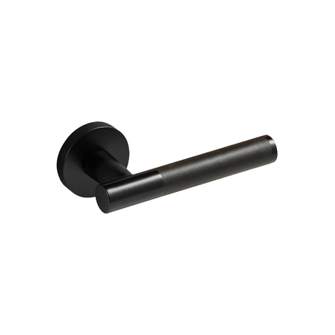Santo Solid Brass Door Lever | Black & Nero Black