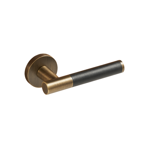 Santo Solid Brass Door Lever | Bronze & Nero Black