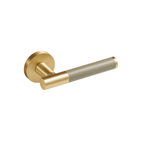 Santo Solid Brass Door Lever | Gold & Alpine Grey
